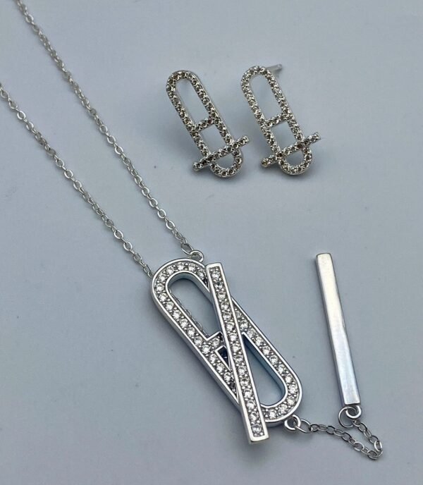 Set cadena y arete plata - Image 3