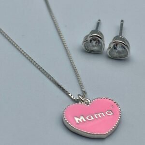 Set cadena y aretes de plata