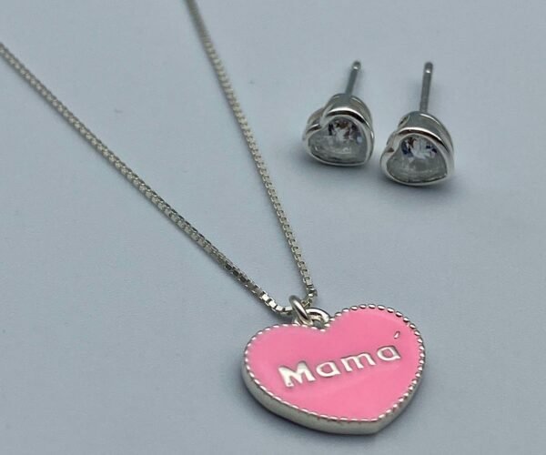 Set cadena y aretes de plata