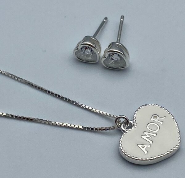 Set cadena y aretes de plata - Image 4