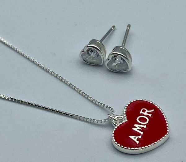 Set cadena y aretes de plata - Image 3
