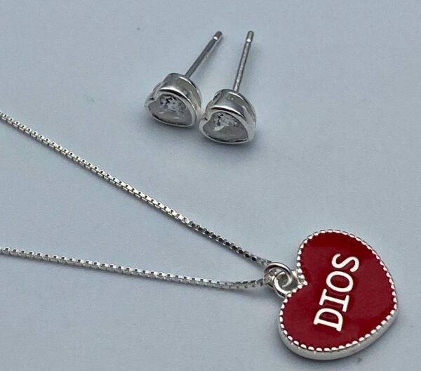 Set cadena y aretes de plata