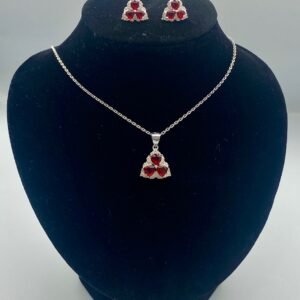 Set cadena y aretes de plata
