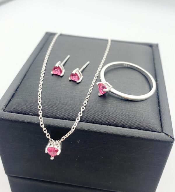 Cadena arete y anillo en plata - Image 2