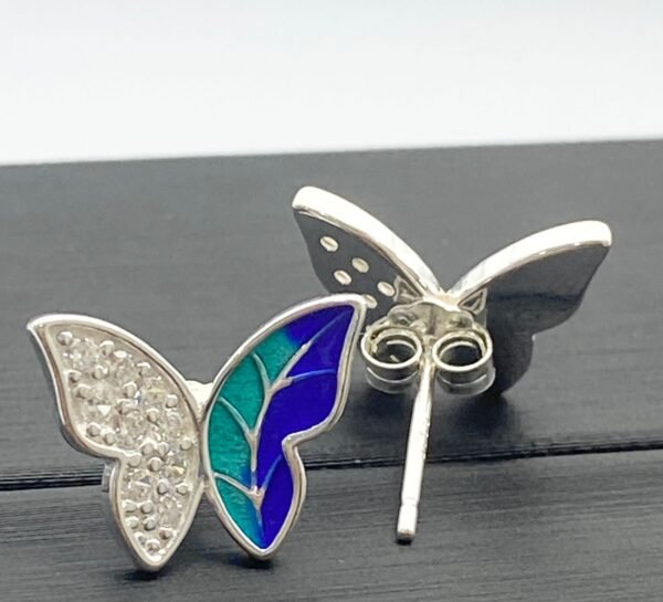 Aretes mariposas de plata