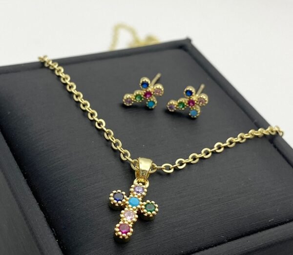 Set cadena y arete acero