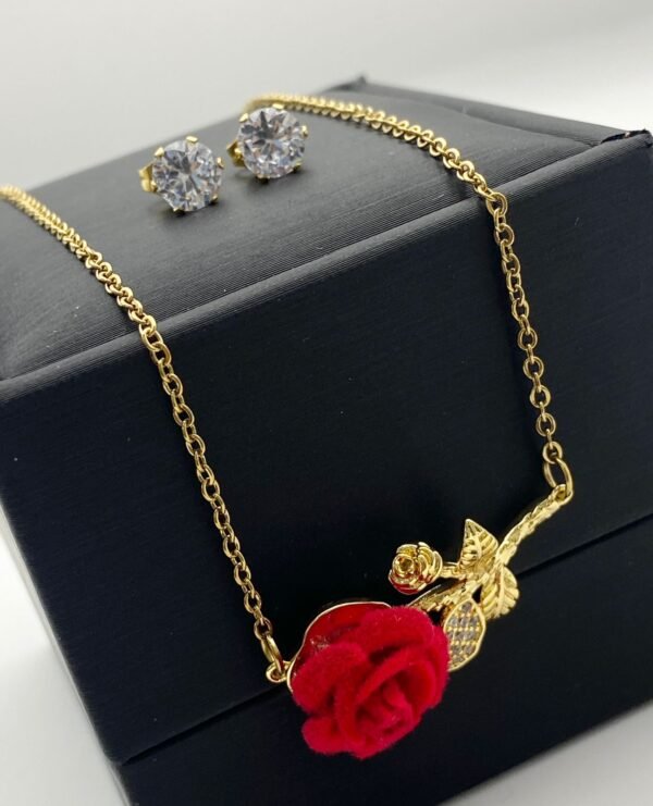 Set cadena y arete de acero