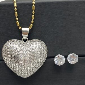 Set cadena y arete de acero