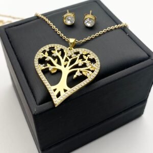 Set de cadena y arete de acero