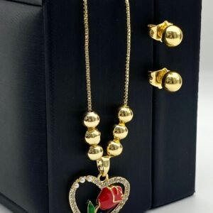 Set cadena y arete acero