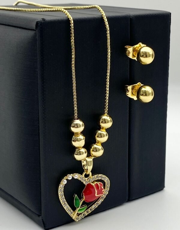 Set cadena y arete acero