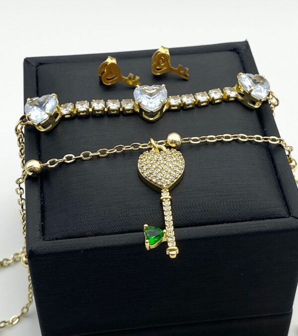 Set cadena y arete acero