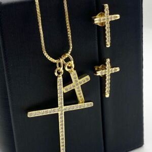 Set cadena y arete de acero