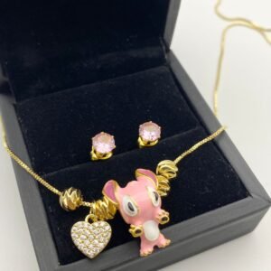 Set cadena y arete de acero