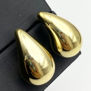 Aretes de gotas acero medianas