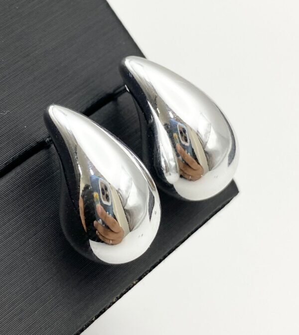Aretes de gotas acero medianas - Image 2